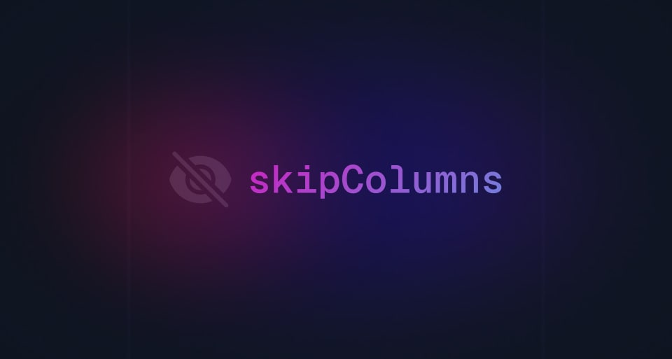 Specify columns to exclude from Realtime streams